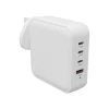 Targus HyperJuice - Adaptateur secteur - GaN - 100 Wh - Power Delivery 3.0 + PPS, Quick Charge 3.0 - 4 connecteurs de sortie (3 x USB-C, USB) - blanc