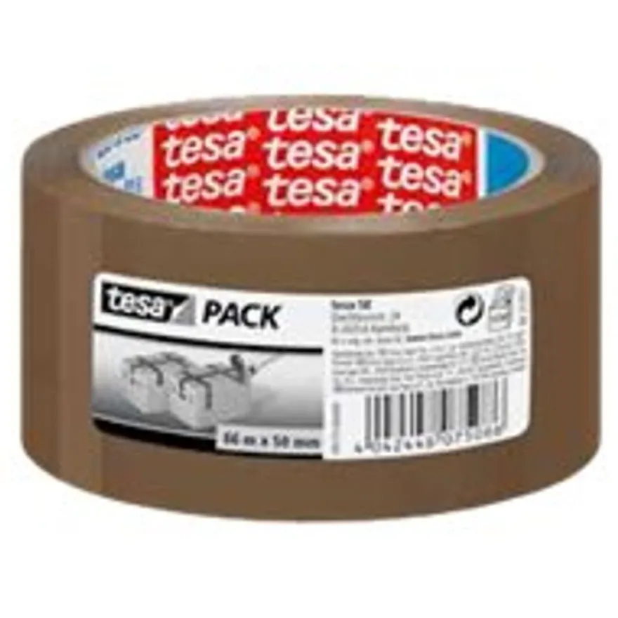 Tesa - Ruban adhésif d'emballage - PP - 66 m x 50 mm - havane