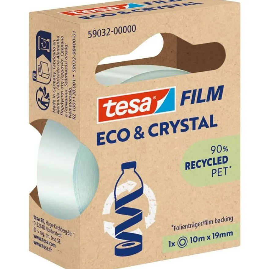 Tesa Film Eco & Crystal - Ruban adhésif - 19 mm x 10 m - transparent