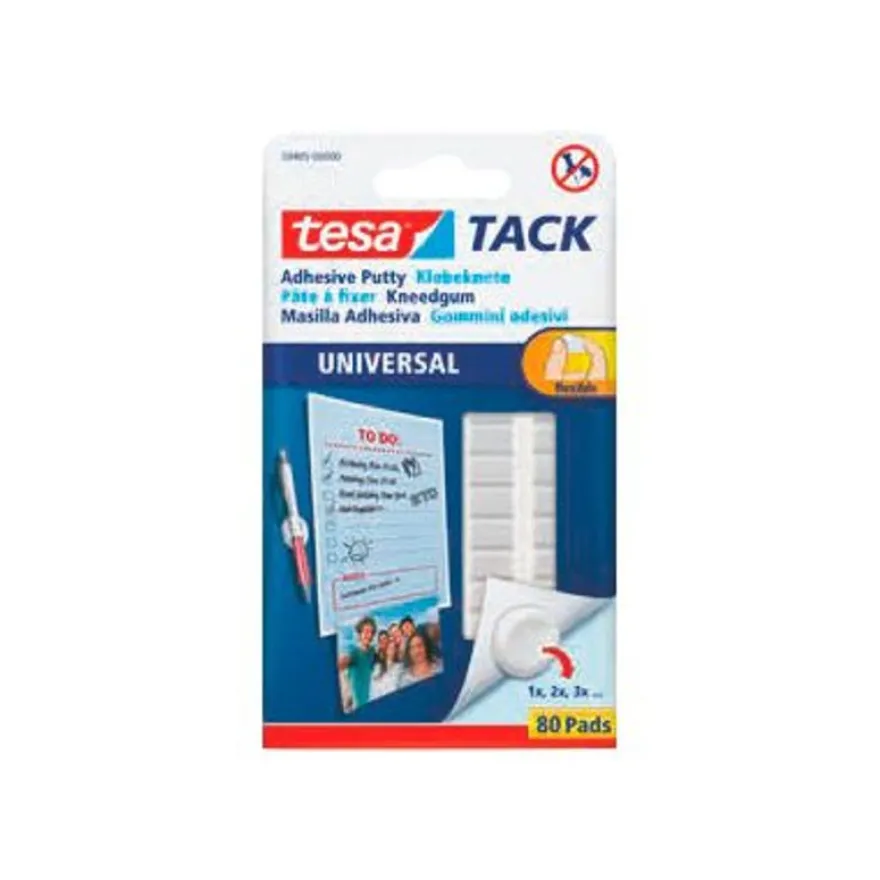Tesa Tack - 80 pastilles adhésives blanches - double face