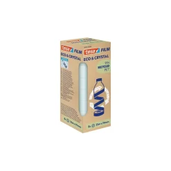 Tesafilm® Eco & Crystal – Tour de 8 Rouleaux 33 m x 19 mm - Ruban Adhésif Transparent Haute Qualité, 90 % PET Recyclé - Déroulement Silencieux