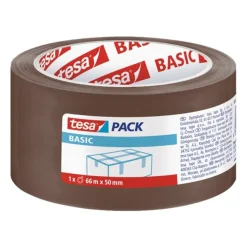 Tesapack Basic - 6 Rubans adhésifs d'emballage - 50 mm x 66 m - havane