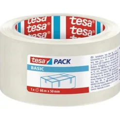 Tesapack Basic - Ruban adhésif d'emballage - 50 mm x 66 m - transparent