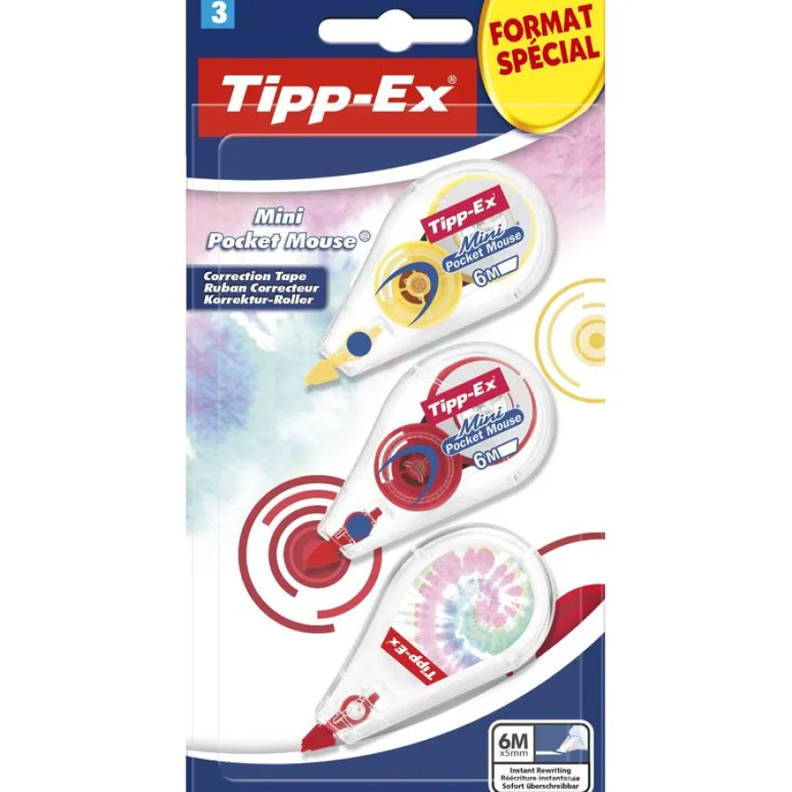 Tipp Ex - Correcteur - 3 Mini Pocket Mouse - 2 Fashion + 1 Décor