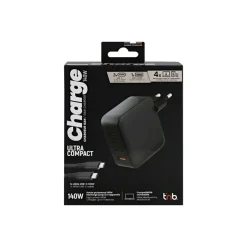 T'nB - Chargeur secteur GaN - 4 connecteurs de sortie (USB type A, 3 x USB-C) - noir