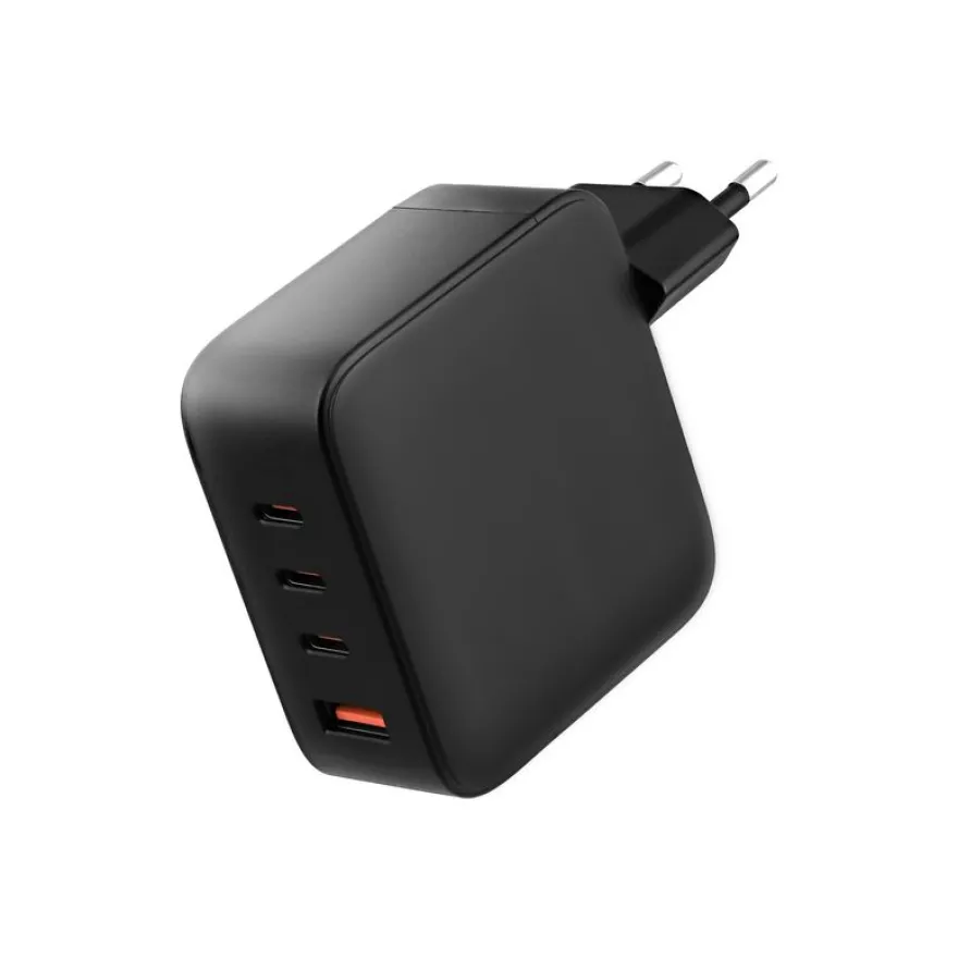 T'nB - Chargeur secteur GaN - 4 connecteurs de sortie (USB type A, 3 x USB-C) - noir