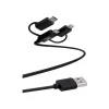 T'nB 3 IN 1 - câble de charge et de synchronisation USB/Micro USB - USB Type-C - Lightning - 1.5 m - noir