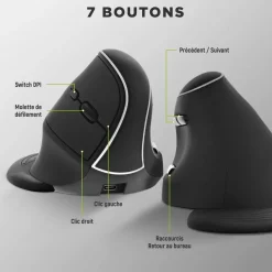 T'nB - Souris sans fil ergonomique pour droitier - noir