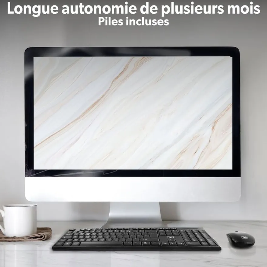 T'nB CLASSY - Pack clavier + souris sans fil - noir