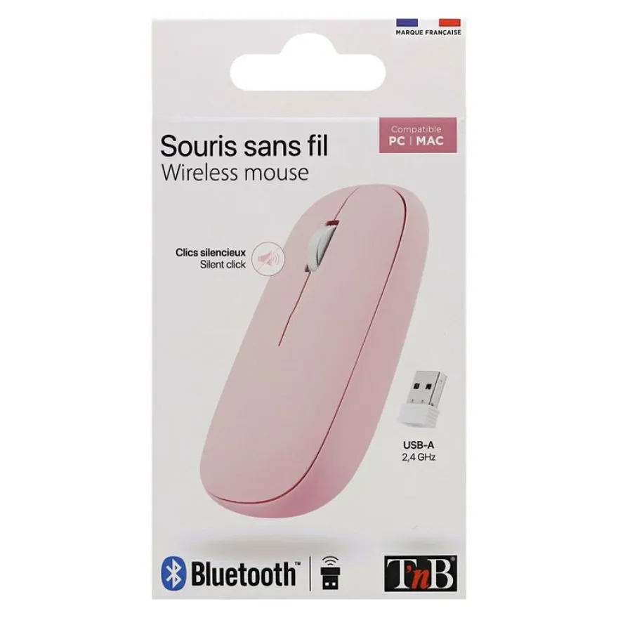TNB Dual Connect - Souris sans fil - rose