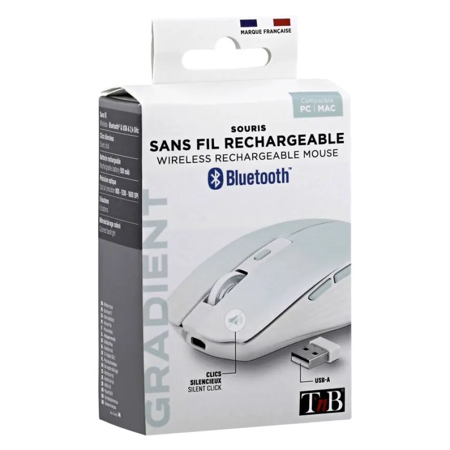 TNB Dual Connect Gradient - Souris sans fil - rechargeable - bleue