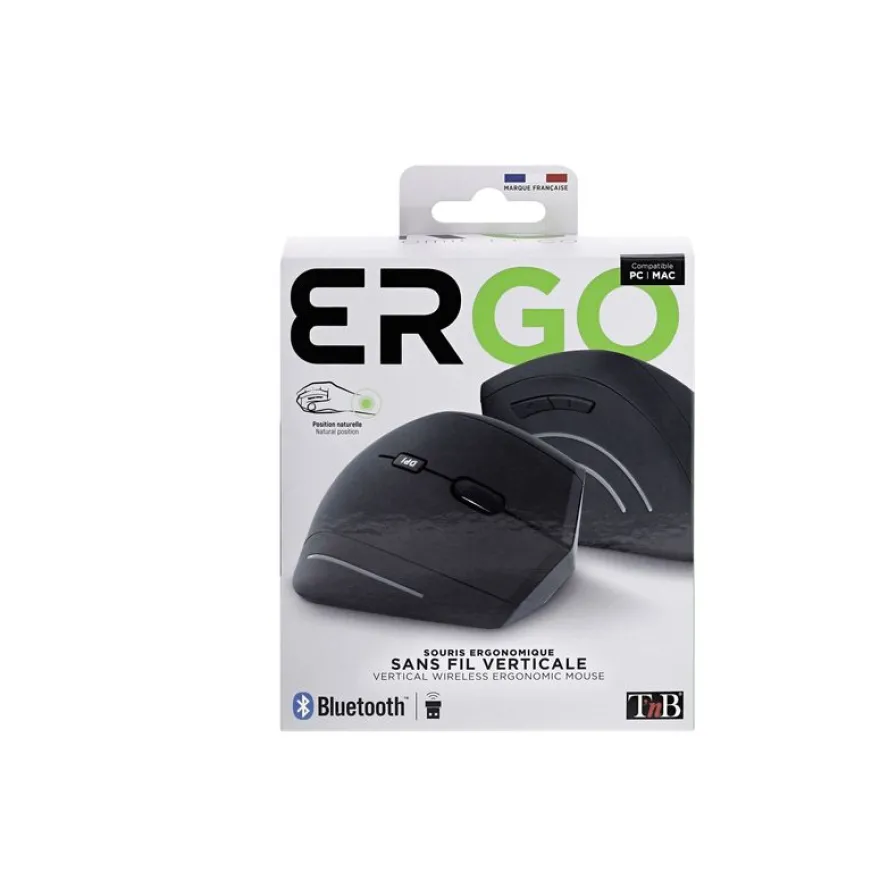 T'nB Ergo - Souris filaire verticale - ergonomique - noir