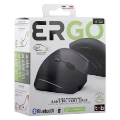 T'nB Ergo - Souris sans fil ergonomique verticale - rechargeable - double connexion Bluetooth + USB-A