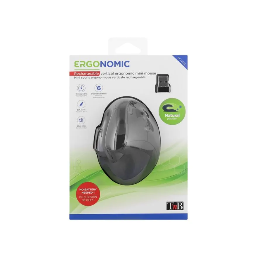T'nB Ergo Line Mini - souris sans fil ergonomique - noir
