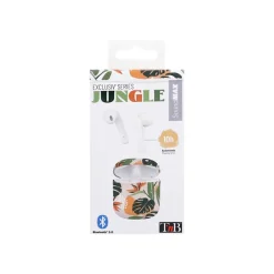 T'nB Exclusiv Jungle - Kit main libre - écouteur sans fil bluetooth - blanc boitier jungle