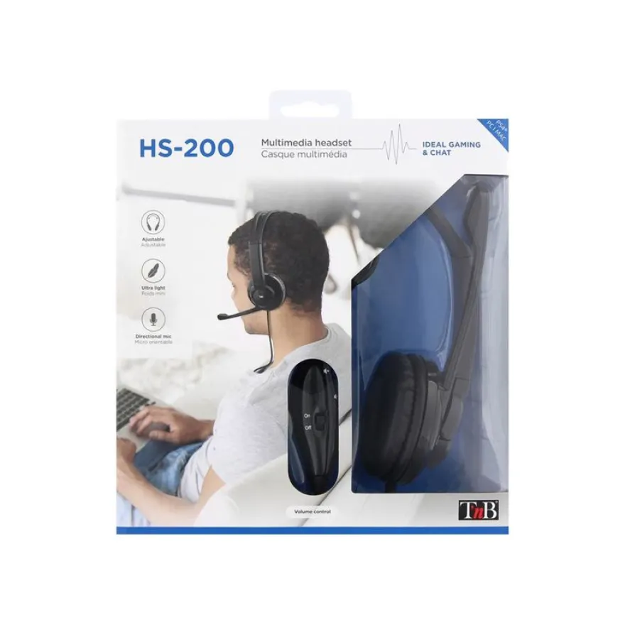 T'nB HS-200 - Casque filaire avec micro - noir