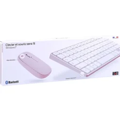 T'nB iClick - ensemble clavier sans fil et souris sans fil - rose