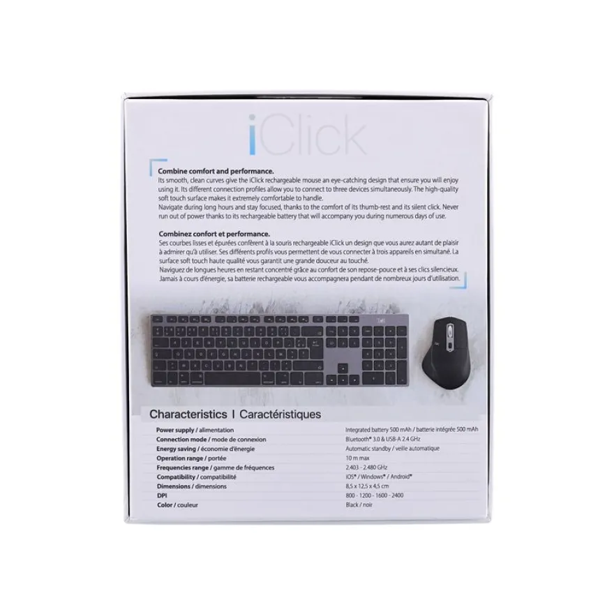 T'nB iClick DUAL CONNECT - Souris sans fil - oir
