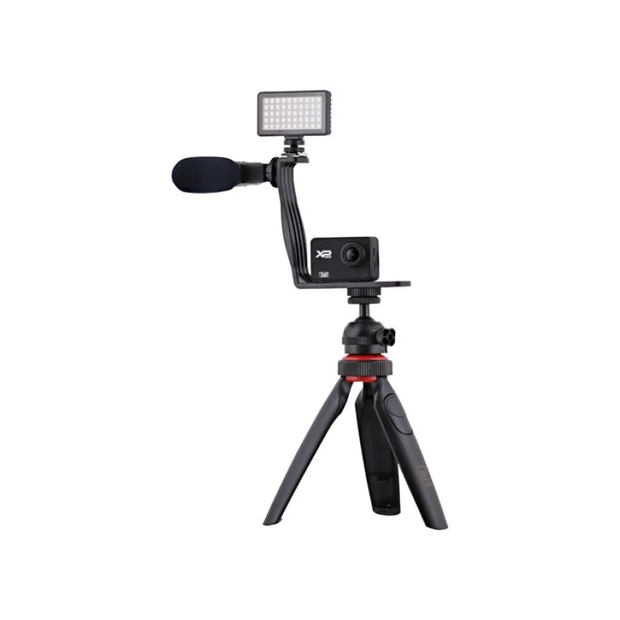 T'nB Influence - Pack Vlogger vidéo avec mini-trépied, support smartphone, micro, projecteur LED et télécommande Bluetooth
