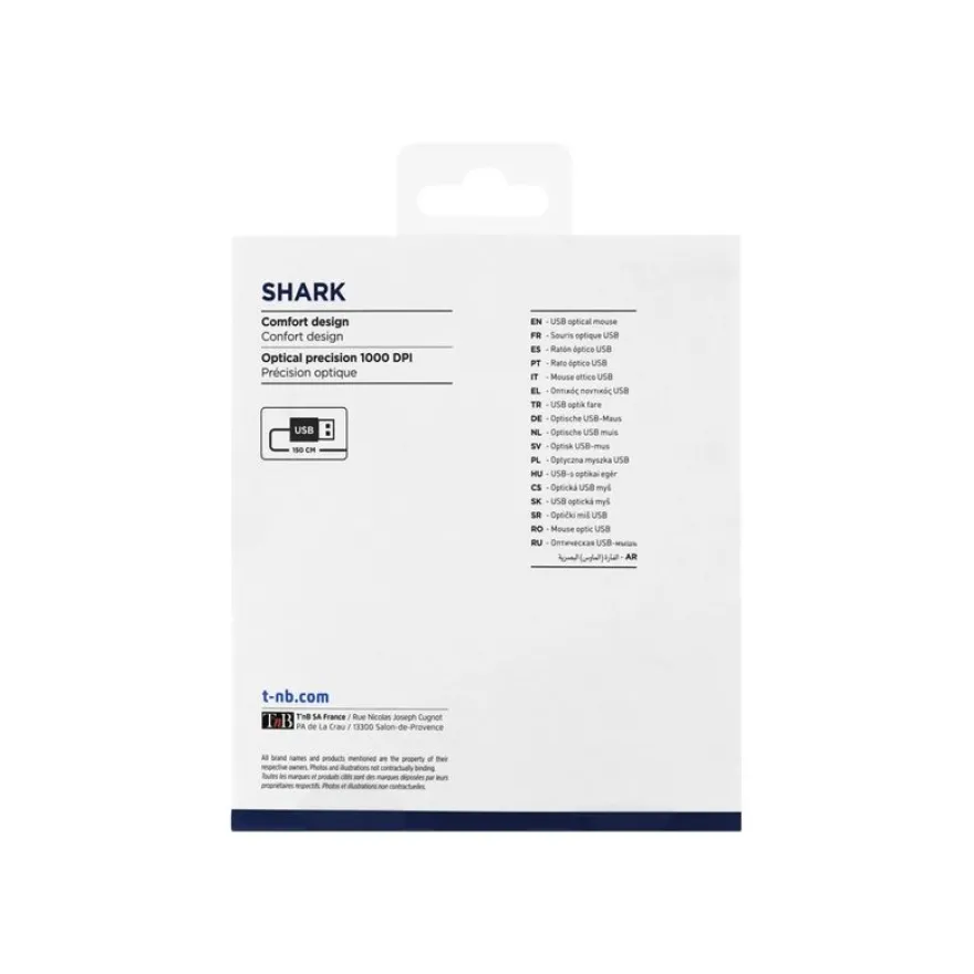 T'nB SHARK - souris filaire compacte - noir
