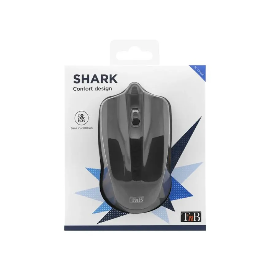T'nB SHARK - souris filaire compacte - noir