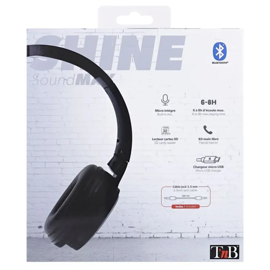 T'nB SHINE - Casque sans fil avec micro - noir