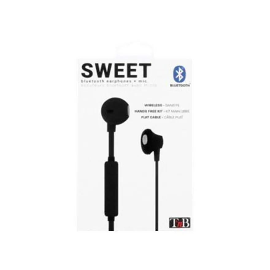 T'nB SWEET - Kit main libre - Ecouteurs filaire avec micro - intra-auriculaire - noir