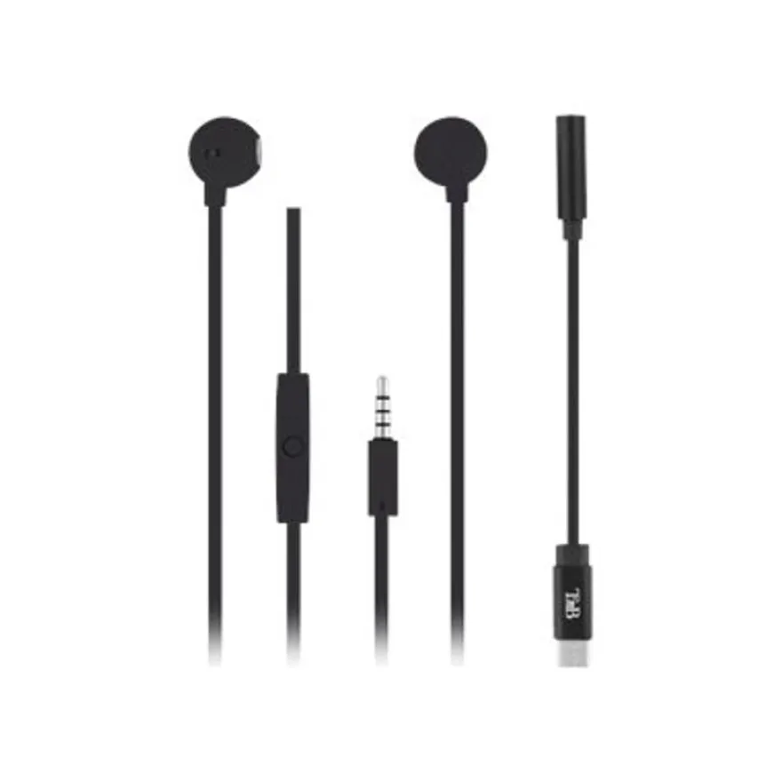 T'nB SWEET - Kit main libre - Ecouteurs filaire avec micro - intra-auriculaire - noir