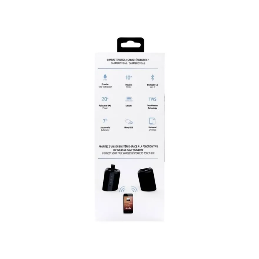 T'nB XPLORE - enceinte sans fil Bluetooth - waterproof - séparable en 2 - noir