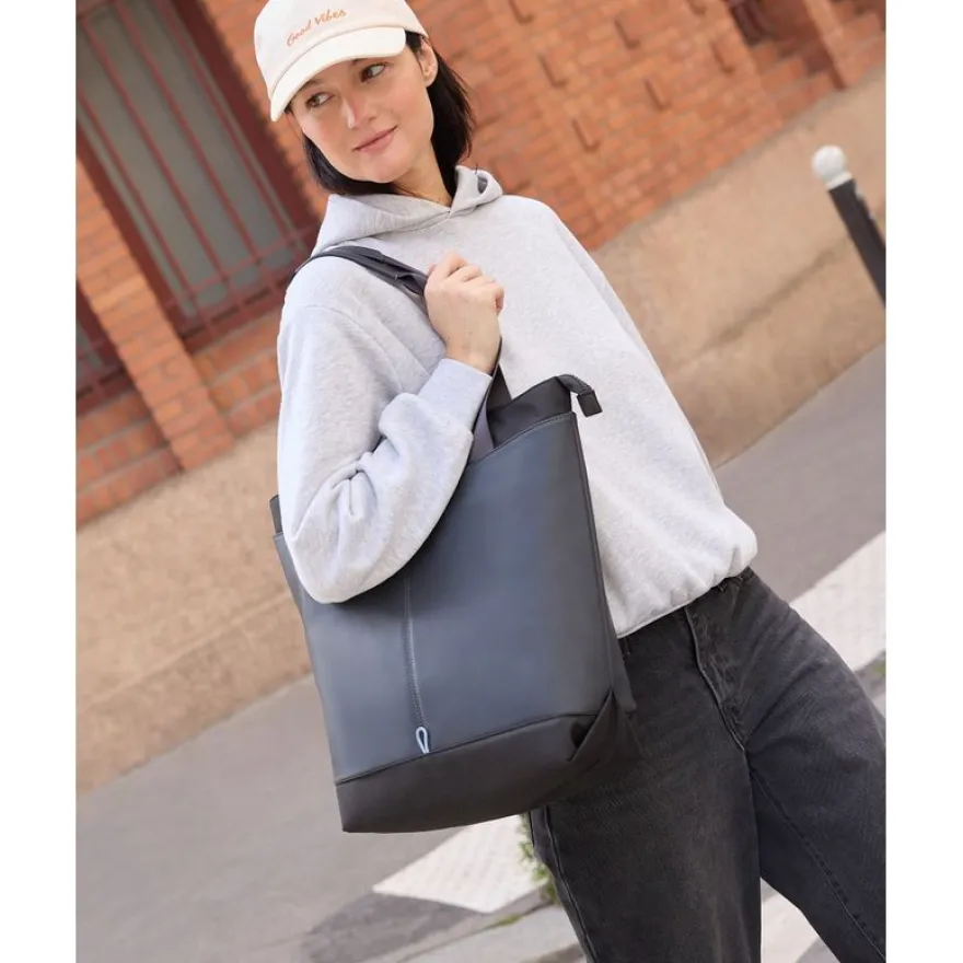 Tote bag Ines - 42,5 cm - 1 compartiment - noir - Biopic