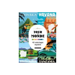 Tour du monde - 40 coloriages mystère - livre à colorier