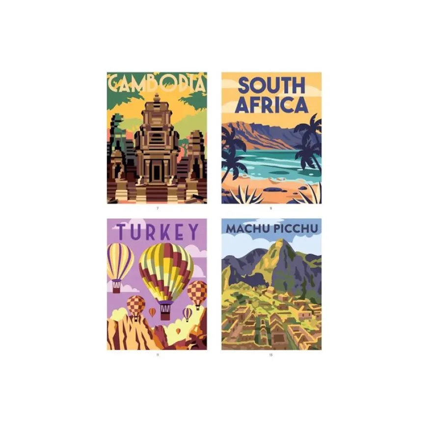 Tour du monde - 40 coloriages mystère - livre à colorier