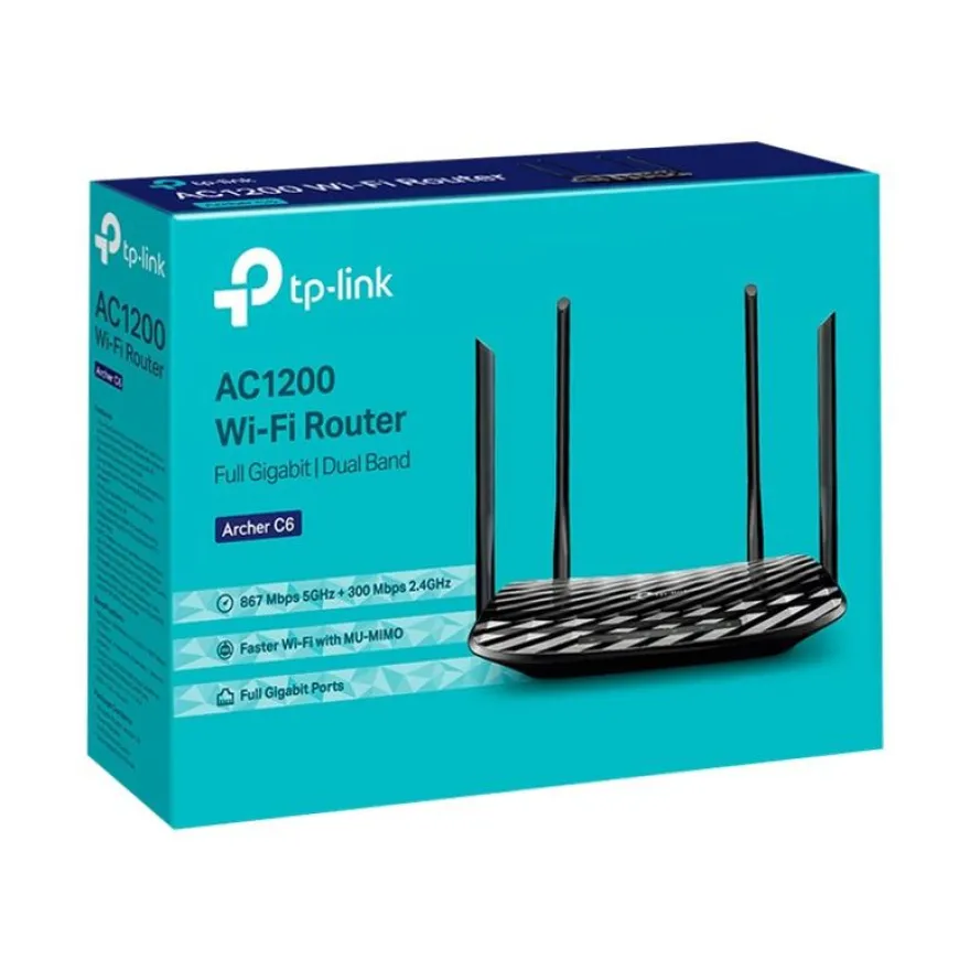TP-Link Archer C6 - routeur sans fil Wifi AC1200- 4 antennes externes et 1 antenne interne