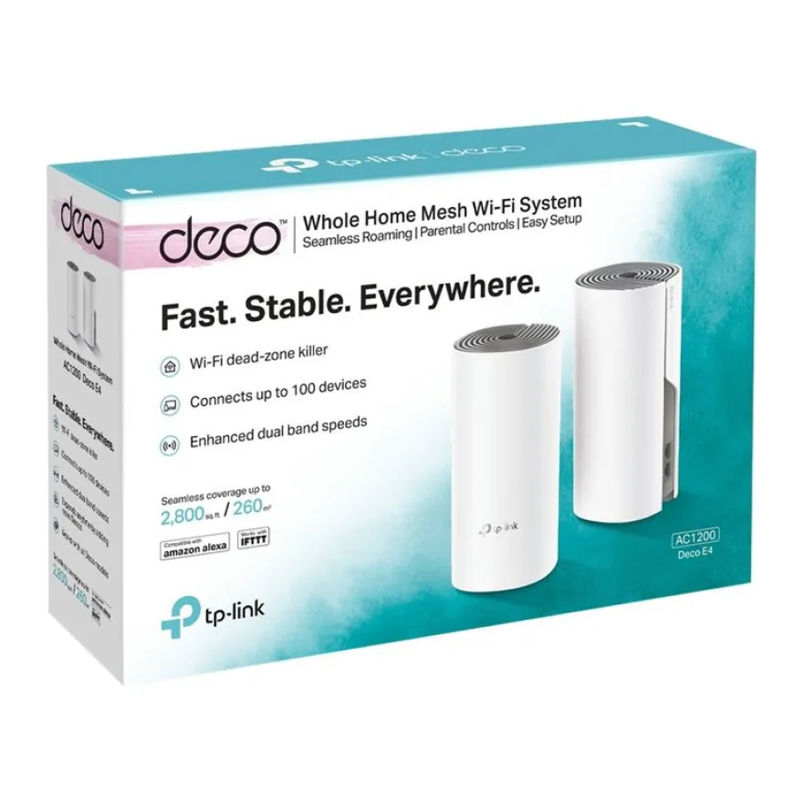 TP-Link Deco E4 - Solution WiFi Mesh AC 1200 Mbps + 2 ports Fast Ethernet