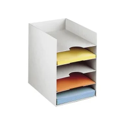 Trieur organiseur de bureau EASY OFFICE - 5 cases pour documents format 24 x 32 cm - gris