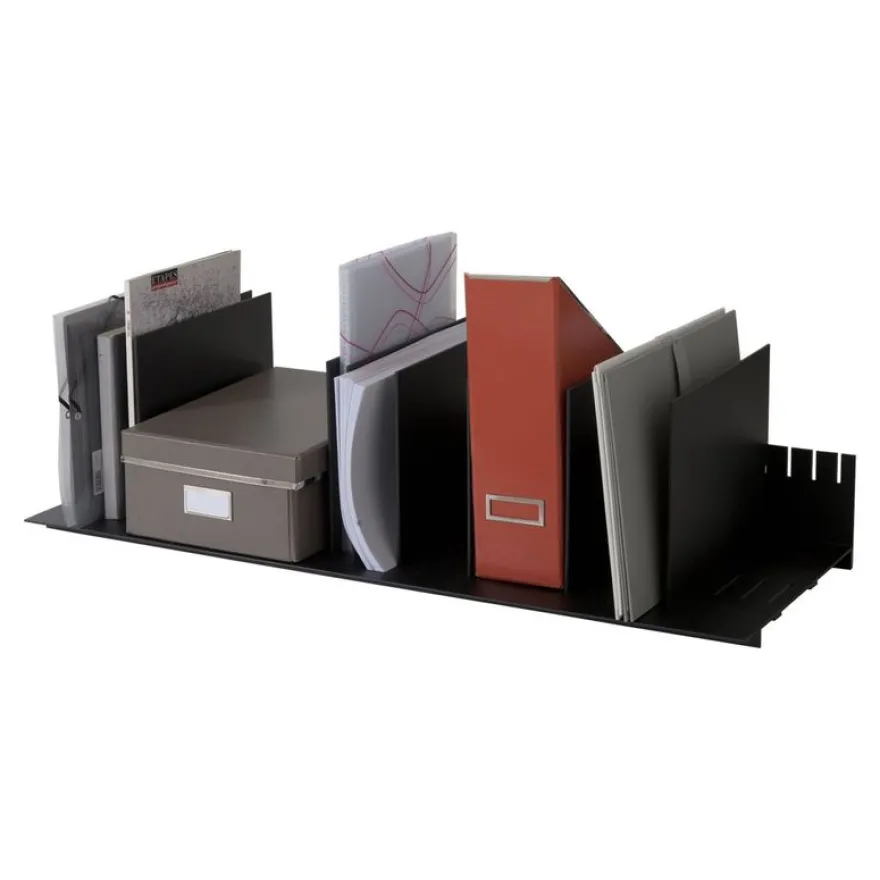 Trieur pour classeurs et documents - 10 séparateurs amovibles - L 85 cm - noir