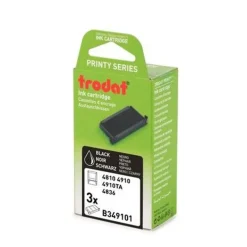Trodat - 3 Encriers 6/4910 recharges pour tampon Printy 4810/4910 - noir