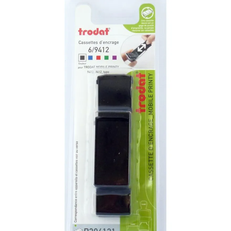 Trodat - 3 Encriers 6/9412 recharges pour tampon Mobile Printy 9412 - noir