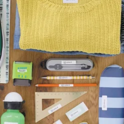 Trodat – Tampon pour marquer les affaires des enfants + étiquettes adhésives et bande thermocollante (à composer soi-même)