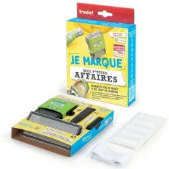 Trodat – Tampon pour marquer les affaires des enfants + étiquettes adhésives et bande thermocollante (à composer soi-même)