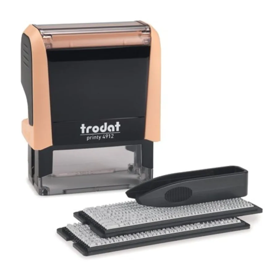 Trodat - Tampon Printy 4912 à faire soi-même - 4 lignes - beige pastel