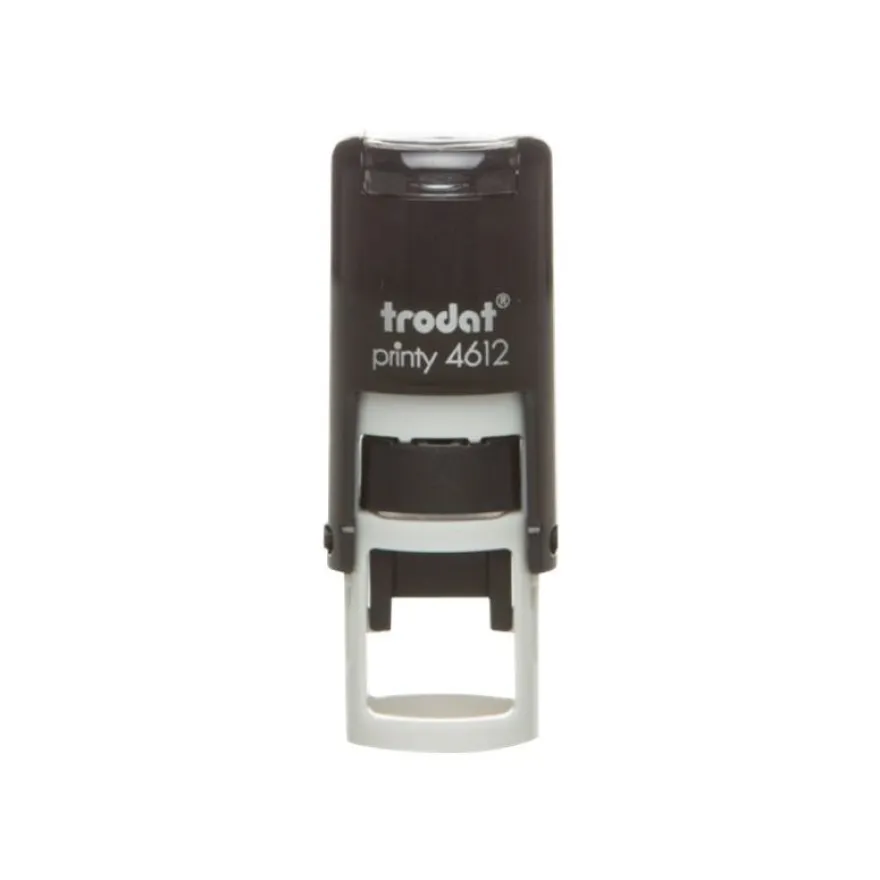 Trodat Printy 4612 - Tampon rond personnalisable avec logo ou initiales sur 1 ou 2 lignes - zone d'impression diamètre 12 mm