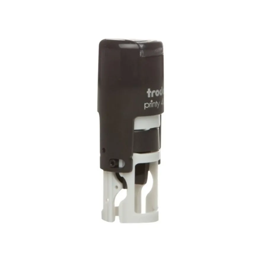 Trodat Printy 4612 - Tampon rond personnalisable avec logo ou initiales sur 1 ou 2 lignes - zone d'impression diamètre 12 mm