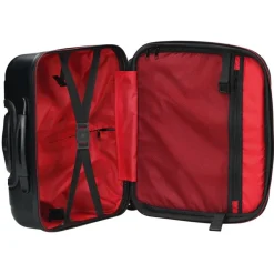 Trolley à 4 roulettes coque ABS SIGN coloris noir & rouge