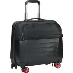 Trolley à 4 roulettes coque ABS SIGN coloris noir & rouge