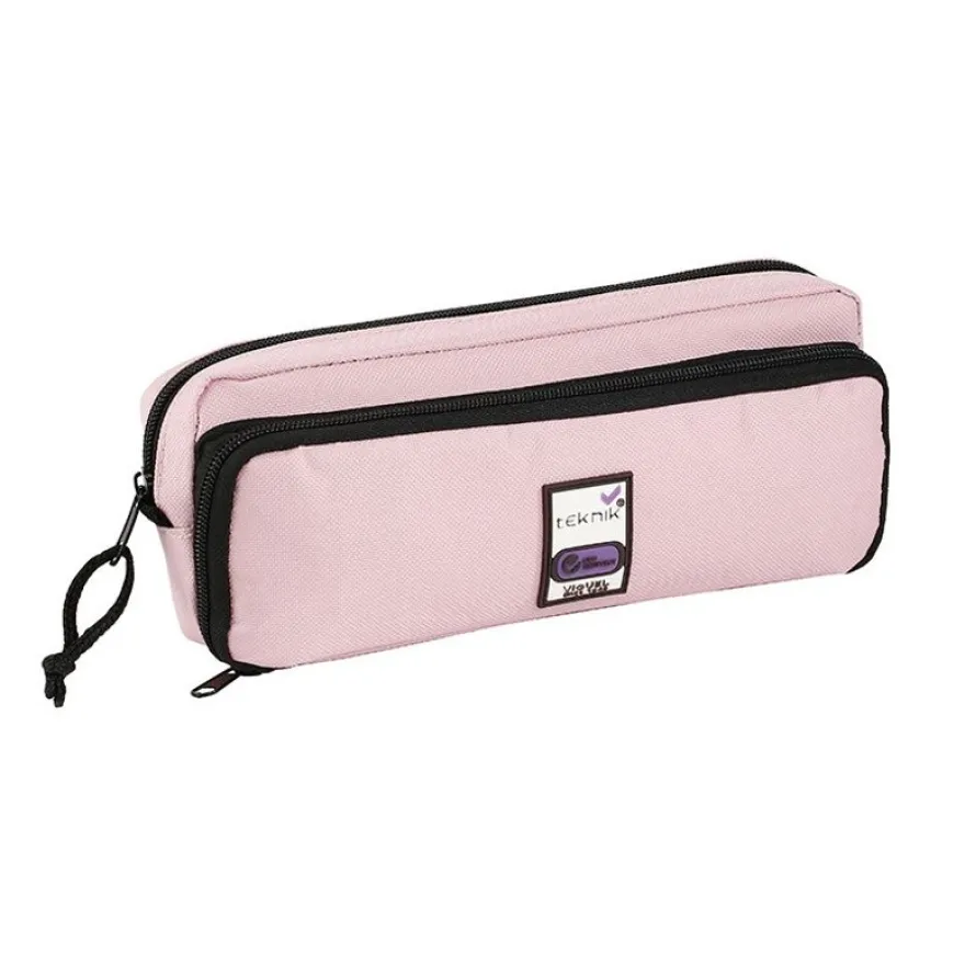 Trousse Big Teknik - 2 compartiments - rose - Viquel