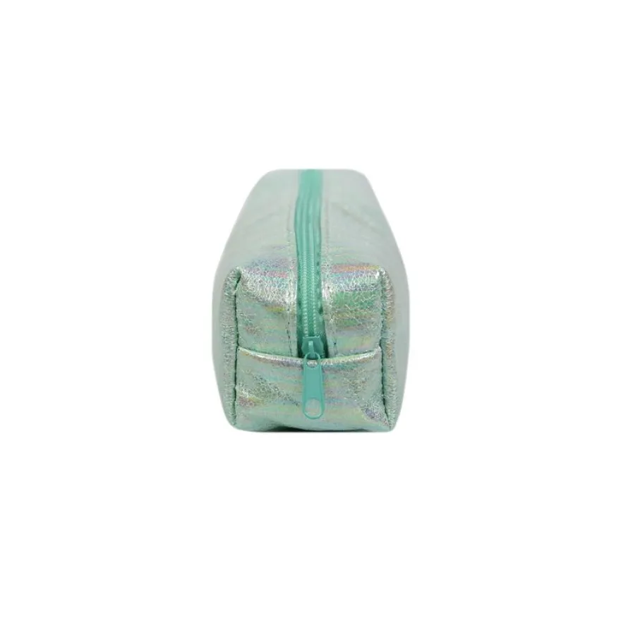 Trousse carrée - 1 compartiment - turquoise/vert - Bagtrotter