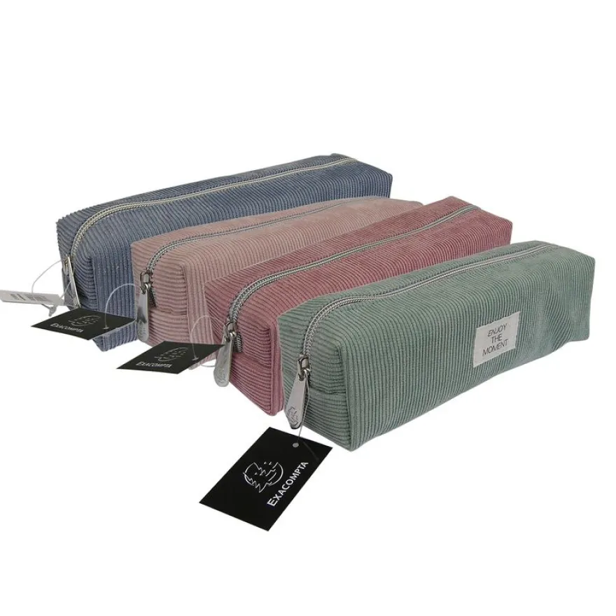 Trousse carrée Velvet - 1 compartiment - disponible dans différentes couleurs - Exacompta