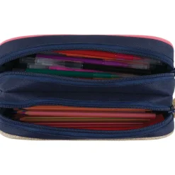 Trousse Chaton - 2 compartiments - corail et marine - Oberthur