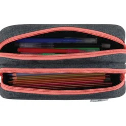 Trousse Cheval - 2 compartiments - gris chine - Oberthur
